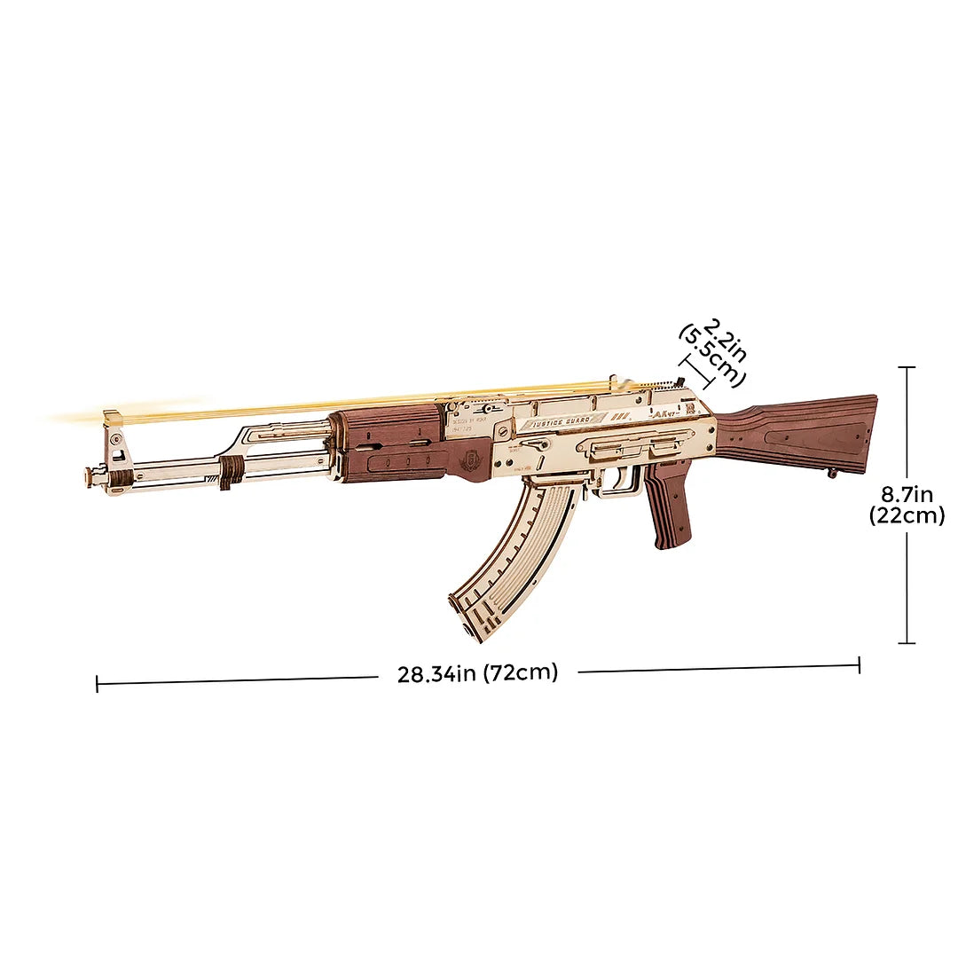 لعبة بندقية هجومية AK-47 لغز خشبي ثلاثي الأبعاد LQ901