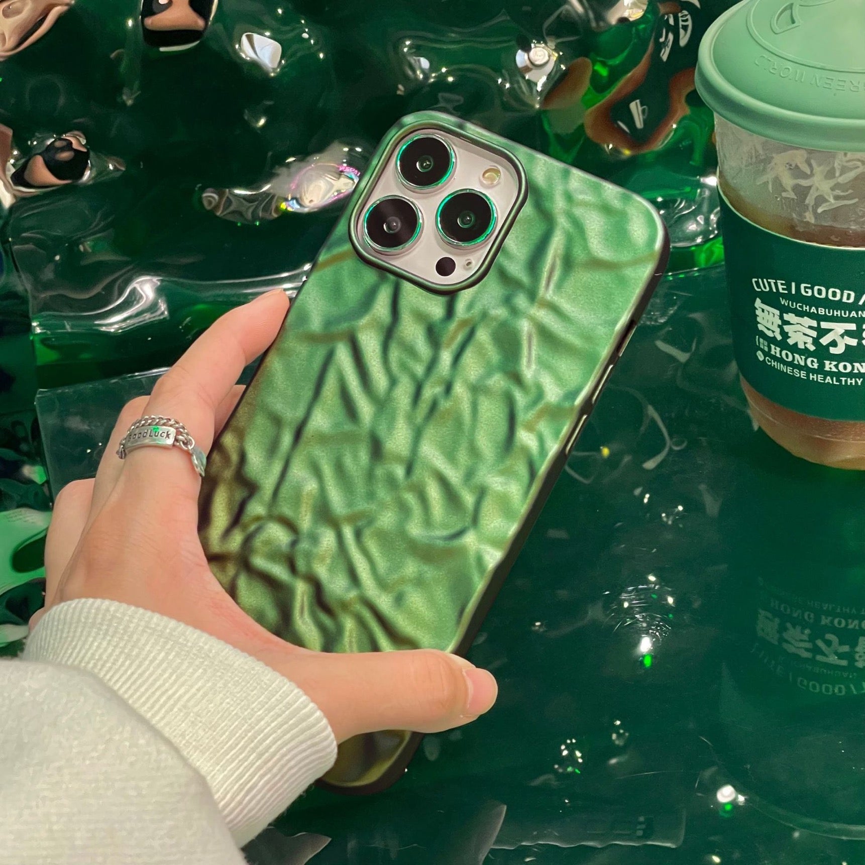 Fashion tinfoil wrinkled matte phone case