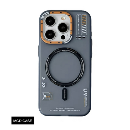 Tech style magnetic frosted mobile phone case