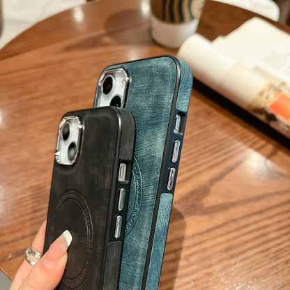 Leather texture magnetic phone case