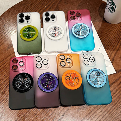 Gradient clock pattern stand magnetic phone case