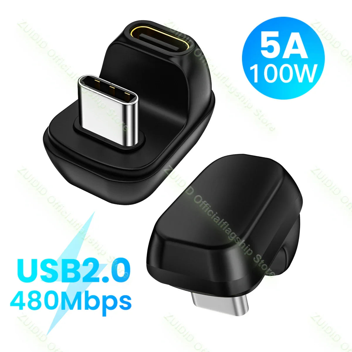 محول USB صغير USB4.0 40Gbps على شكل حرف U Thunderbolt3 USB C إلى Type C 100 واط محول شحن سريع 8K @ 60Hz USB نوع C محول بيانات